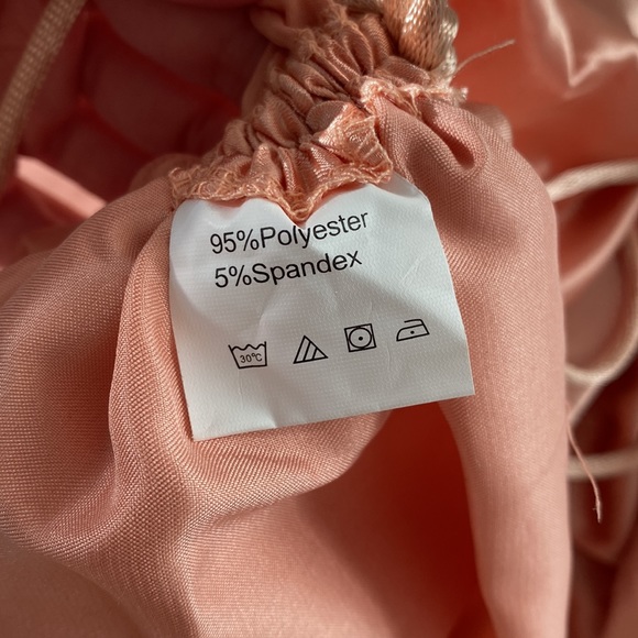 Joyfunear Ruched Drawstring Knot Satin Dress - Picture 6 of 7